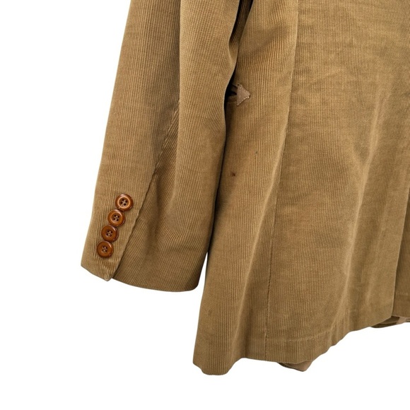Vintage 70s Western Wear Corduroy Blazer Mustang by Haggar Made in USA Tan | 40 - Picture 7 of 9